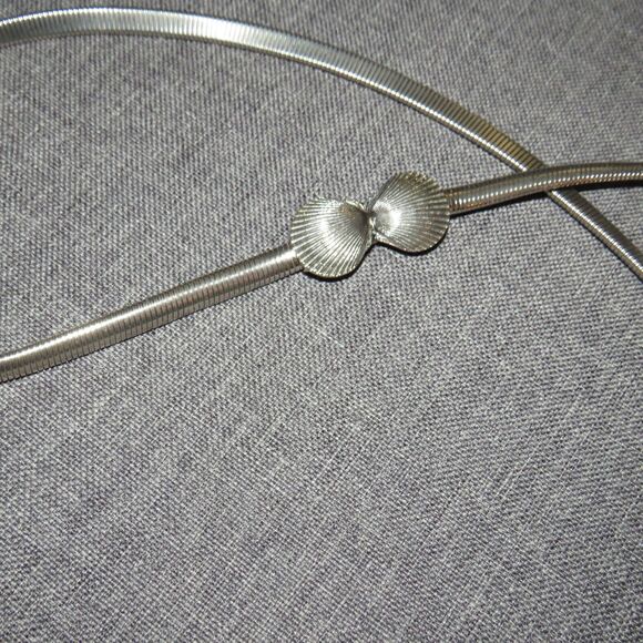 Mimi Di Niscemi Vintage Scallop Shell Seashell Silver Tone Stretch Belt Size M-L - Picture 10 of 11